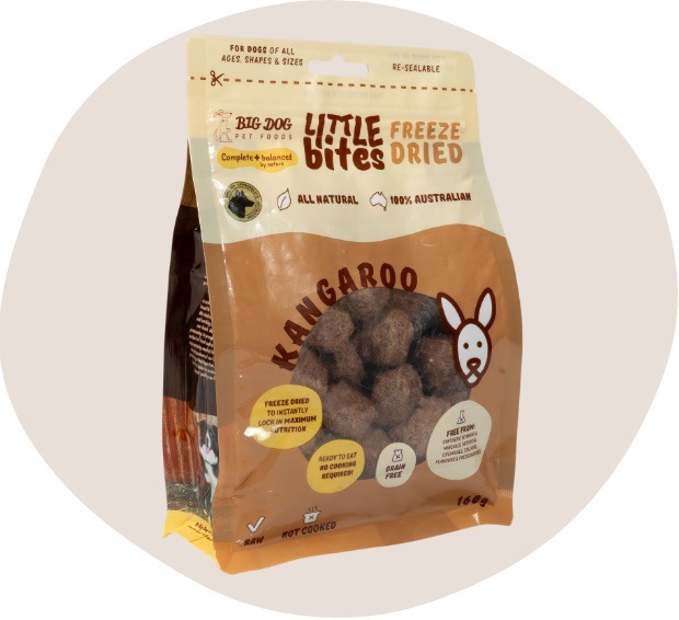 Single Protein Little Bites Freeze Dried Kangaroo Products Big Dog
